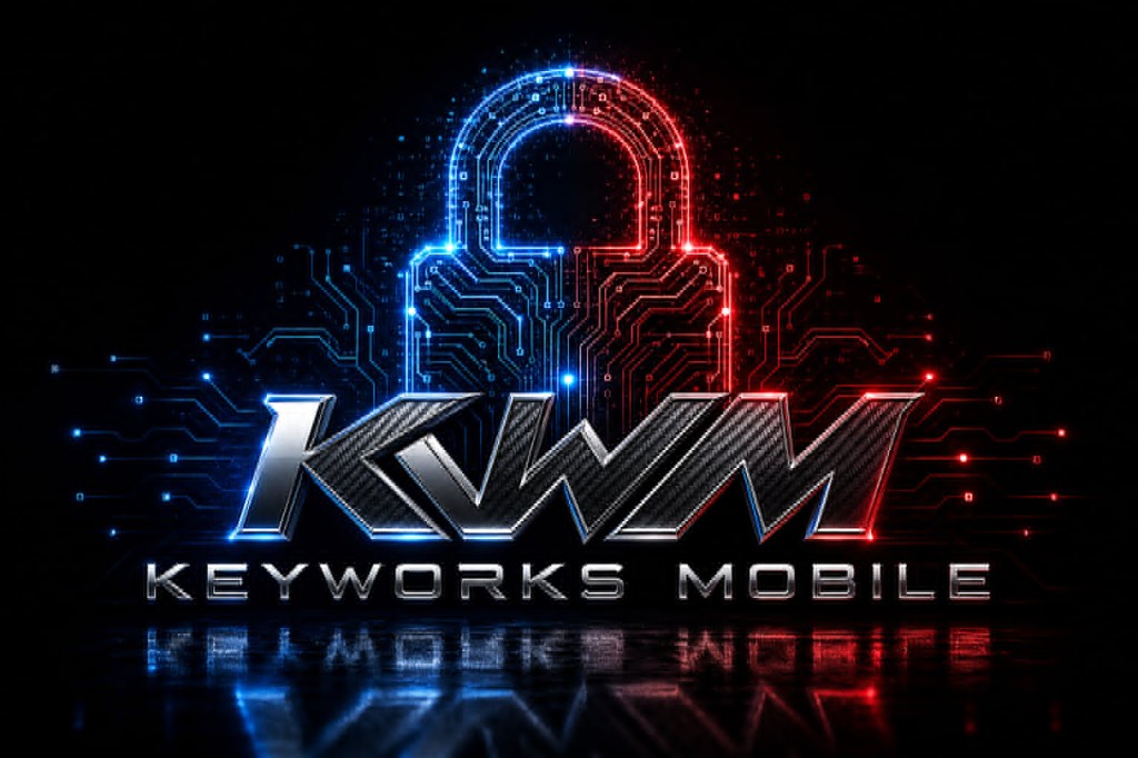 KeyWorks Mobile — KWM circuit padlock logo
